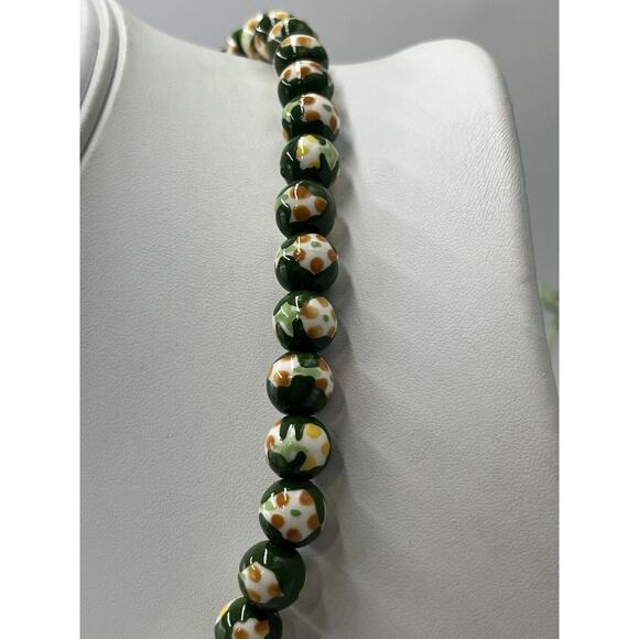 Mignonne Gavigan Jordyn Green Ceramic Beaded 14k Gold Plated Necklace - Picture 2 of 8
